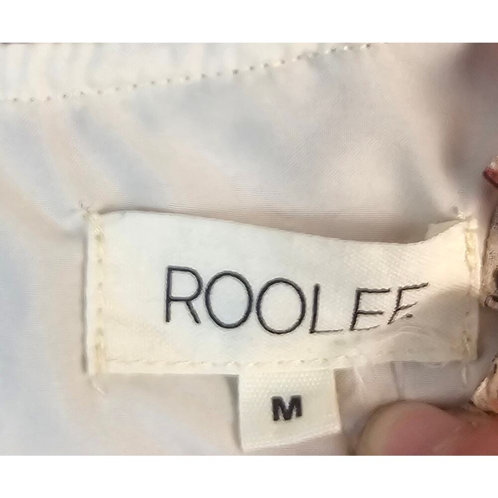 Roolee Sz M Chiffon Semi Lined Mong Sleeve Cottagecore Ruffle Peasant Top Euc — image 6 of 8
